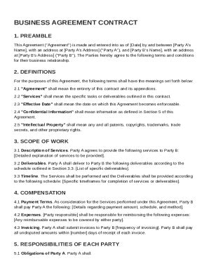 Fillable Online Business Example Contract Template Fax Email Print ...