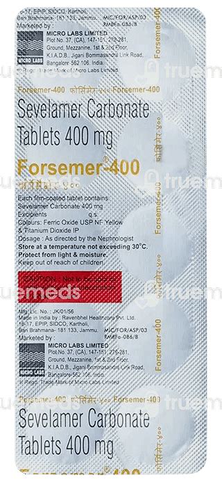Forsemer 400 MG | Order Forsemer 400 MG Tablet Online at Truemeds