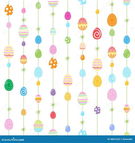 Colorful Easter Eggs Seamless Pattern. Stock Vector - Illustration of seamless, abstract: 48841633