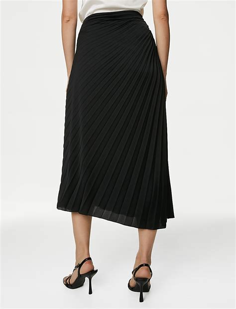 Buy Pleated Midaxi Asymmetric Skirt at Marks & Spencer