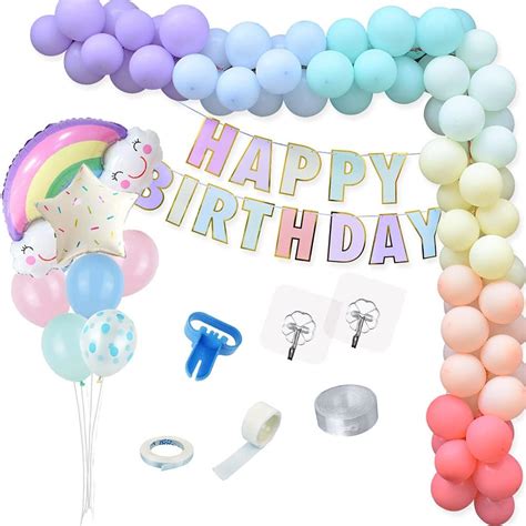 Party Paragon Happy Birthday Decoration Items - Huge 69Pcs White and ...