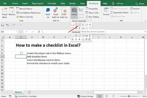 Image result for Create a Checklist in Excel