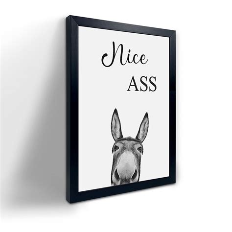Buy Donkey Animal Prints Toilet Room Decor,Nice Ass Quotes Bathroom ...