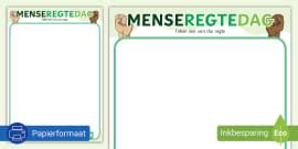 Menseregtedag Skryf 'n Gedig Aktiwiteit (teacher made)