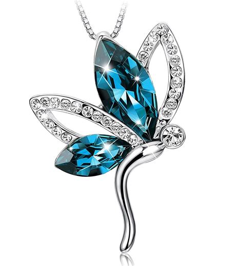Butterfly Necklace Dragonfly Crystal Necklace for Women Crystals From ...