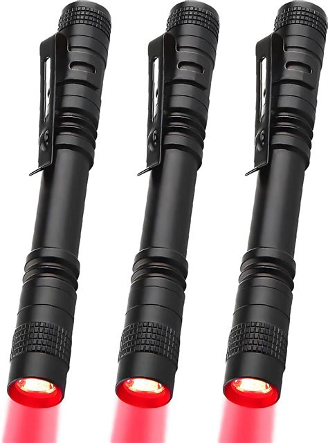MVIOCS Red LED Pen Flashlights, Mini, Waterproof Pocket Flashlight with ...