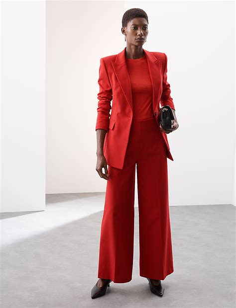 Buy Tailored Wide Leg Trouser with Wool at Marks & Spencer