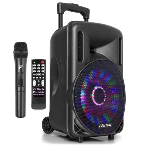 Fenton FT10LED Portable PA System with Bluetooth + Wireless Mic