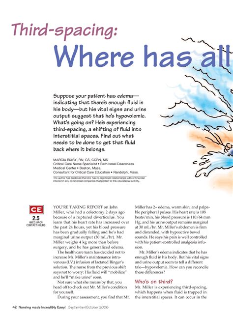 Third-spacing: | Summaries Nursing | Docsity