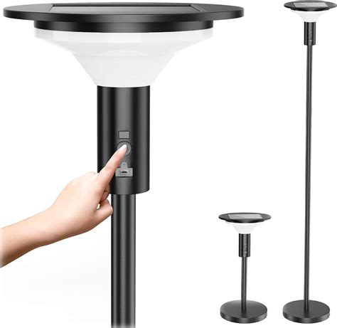 Gewiny Outdoor Floor Lamp Solar Powered Outdoor Lamps for Patio ...