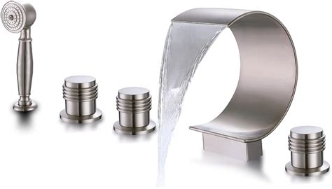 Buy AZOS Waterfall Tub Faucets with Handheld Shower, Deck-mounted 5 ...