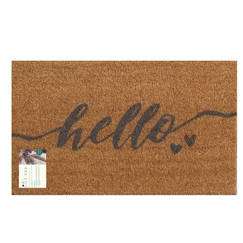 Hello Coir Door Mat en Gris / Gran felpudo gris / door mat interior by ...