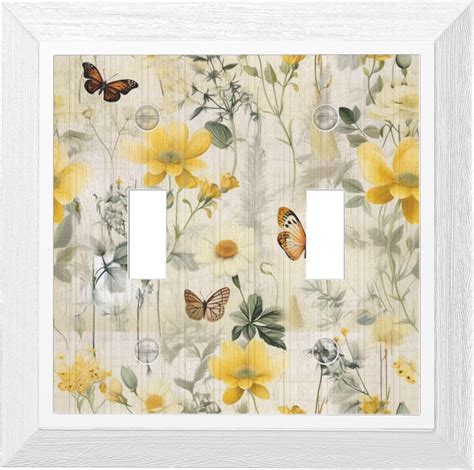 Yellow Butterflies Flowers 1 Gang Toggle Light Switch Cover Decorative ...