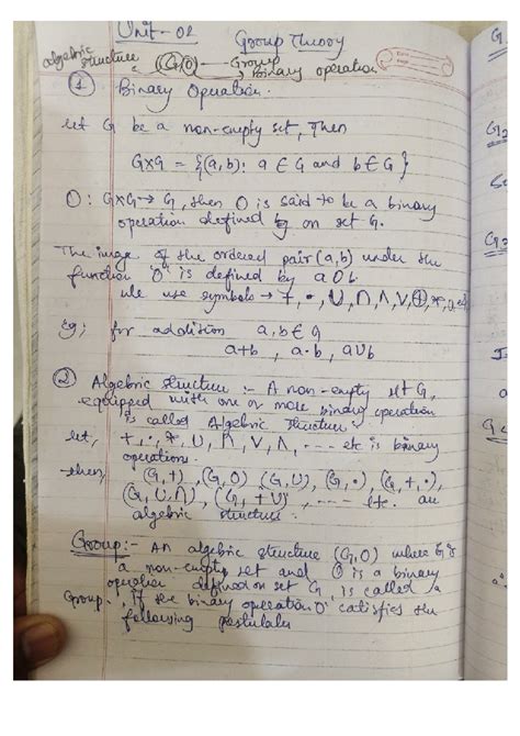 Group theory(unit2) - 02 adgets Group Theory Date Group Prinary ...