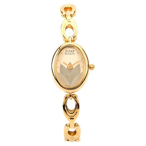 Buy Online Titan Quartz Analog Champagne Dial Metal Strap Watch for ...