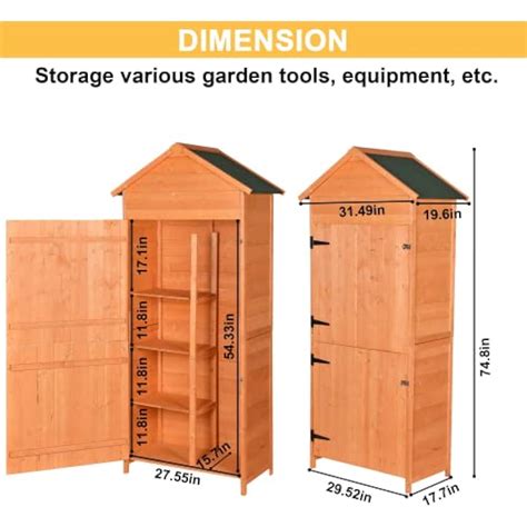 Outdoor Storage Shed - Wood Garden Storage Cabinet - India | Ubuy
