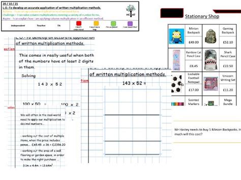 Image result for KS2 Maths Column Method Multiplication