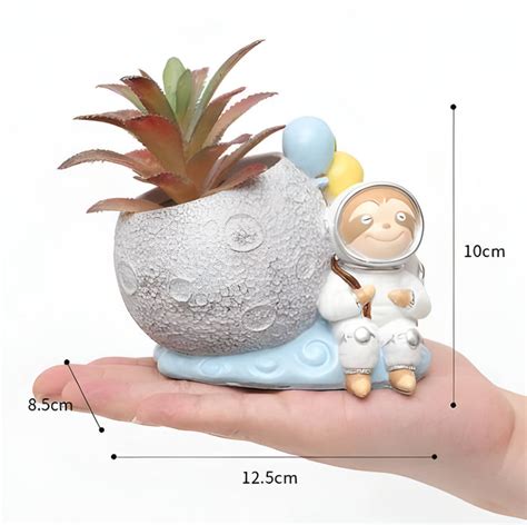 Astronaut Sloth Resin Succulent Pot — Plant N Pots