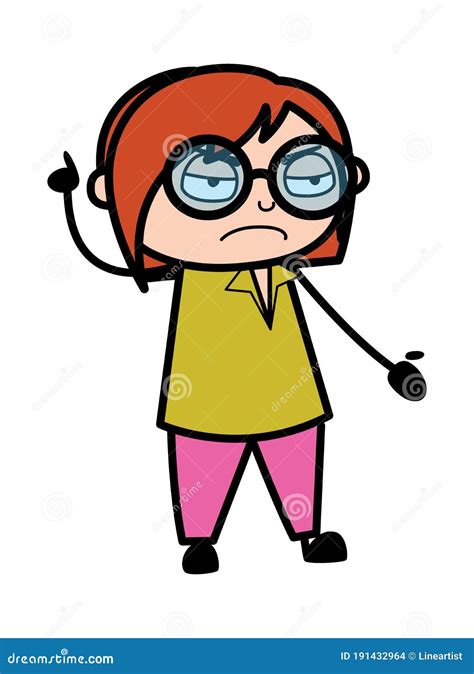 Angry Teacher With Anger And Scream Standing With Pointer Cartoon ...