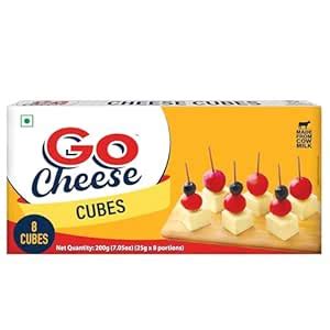 Go Cheese Processed Squares /Cubes Cheddar Cheese 200 g : Amazon.in ...