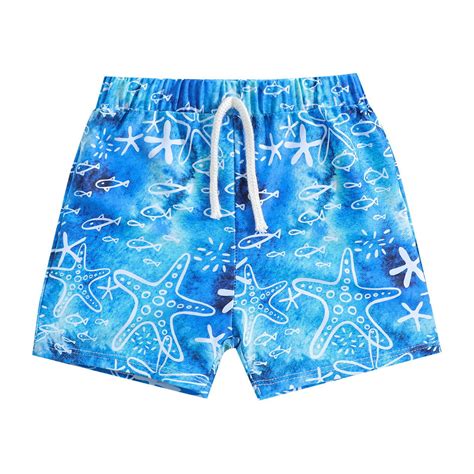 Boys Swim Trunks Kids Baby Boys Shark Starfish Print Quick Dry Swimming ...