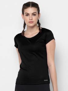 DSWS Solid Women Round Neck Black T-Shirt - Buy DSWS Solid Women Round ...