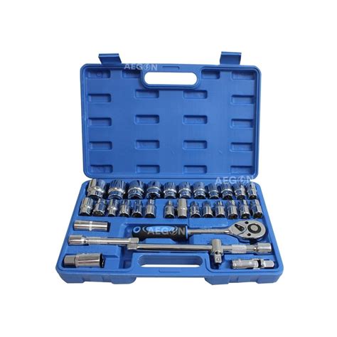 Aegon Ss-32 1/2" 32Pcs 12 Point Combinational Ratchet Socket Wrench ...