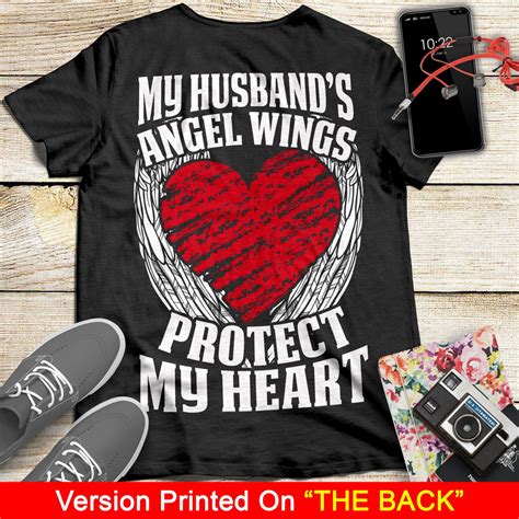 My Husband's Angel Wings Protect My Heart My Husband My | Etsy