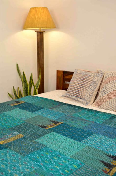 Silk Patchwork Hand Embroidered Bedspread – Nakhrro