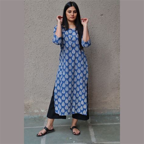 Indigo Nazneen Long Kurta – Kameez.co