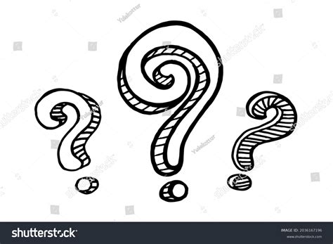 Big Question Mark Line Sketch Drawing Stock Vector (Royalty Free ...