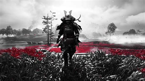 Sucker Punch Productions, petals, katana, armor, Ghost of Tsushima, HD ...