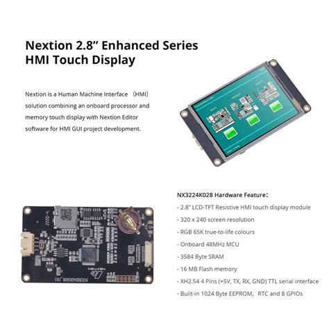 NEXTION NX3224K028 – 2.8” Enhanced USART HMI Resistive Touch Display