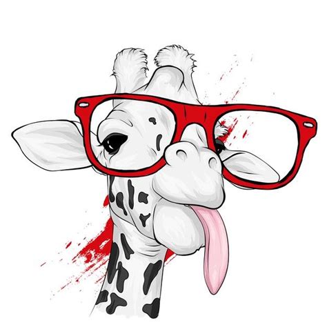 Premium Vector | Funny giraffe with glasses. | Giraffe art, Animal ...