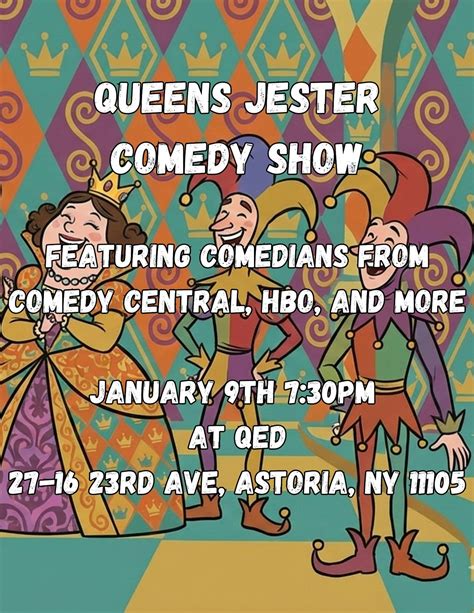 Queens Jester Comedy Show, Q.E.D., Queens, 9 January 2026 | AllEvents
