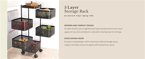 Kitchenwell Metal Multi-Purpose Trolley Storage Organizer and Kitchen ...