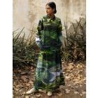 Green Printed Upcycled Poplin Dress