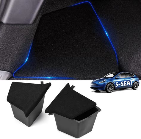 Buy Tesla Model Y Rear Trunk Organizer Storage Boxes with Lids, Side ...