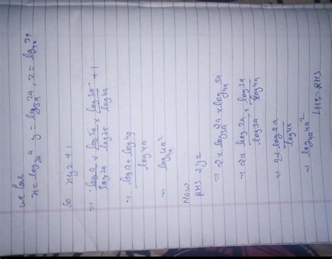 x=log a base 2a, y=log 2a base 3a,z=log 3a base 4a find xy(2-x ...