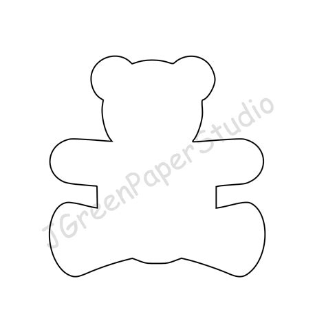 Teddy Bear Outline Template