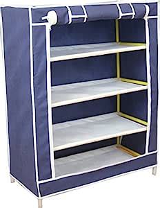 Homebi Lotus Four Layer Shoe Rack In Brown (Store More Then 12 Pairs Of ...