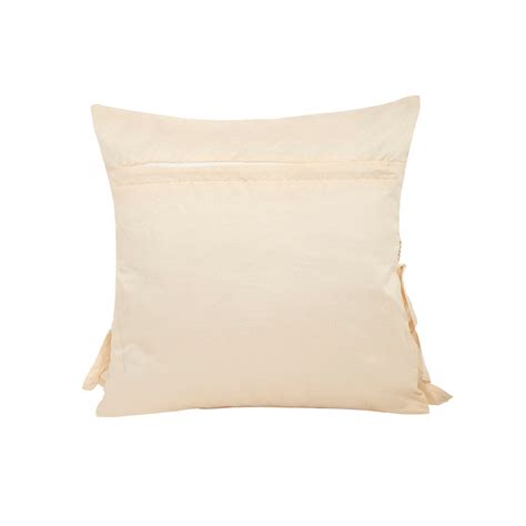 Buy HOSTA HOMES Beige & Gold-Toned Set of 2 Satin Square Cushion Covers ...