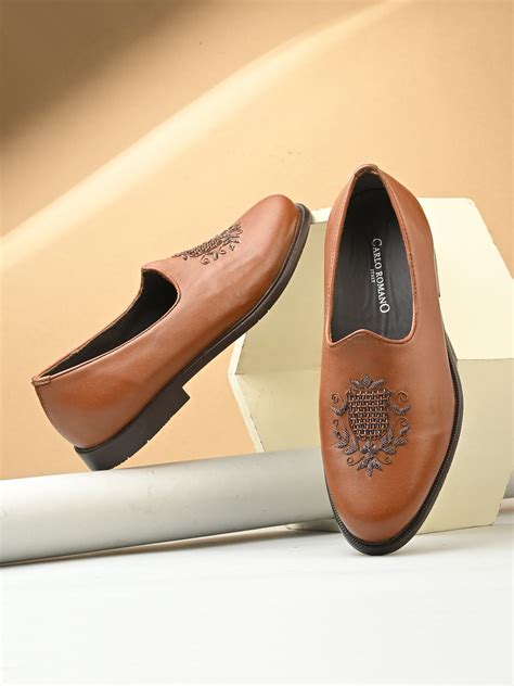 CARLO ROMANO GENUINE LEATHER EMBROIDERY NAGRA MEN SHOES FOR WEDDING ...
