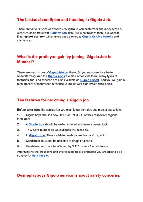 PPT - The Complete information on Gigolo Job Mumbai PowerPoint ...