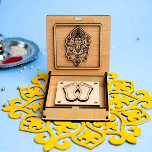 Phirki Studio Wooden Shree Ganeshaya Namah PadukaBox Decorative ...