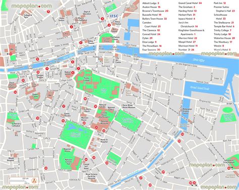 Map Of Downtown Dublin Ireland