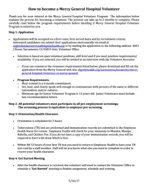2018-2026 Form Mercy General Hospital Volunteer Service Application ...