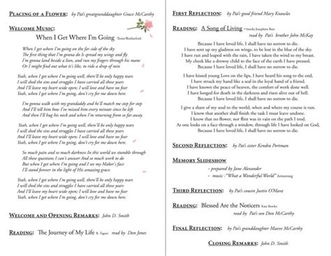 Rezultat imagine pentru Memorial Service Programs