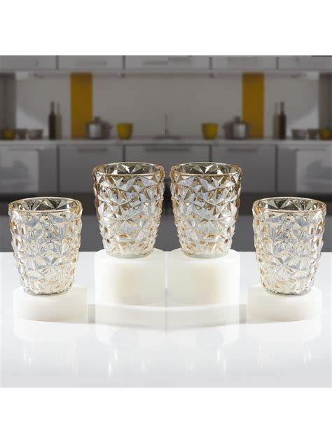 Buy Kookee Gold Crystal Drinking Glasses (Pack of 4) Online