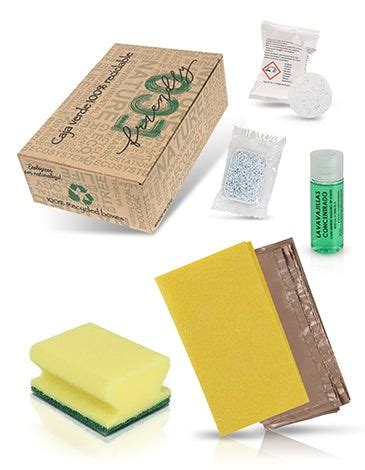Complete cleaning kit in recyclable packaging – Perfect for guests.